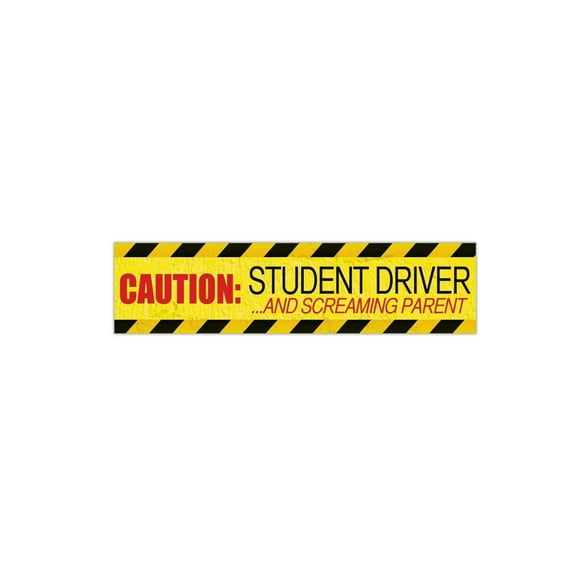 ' Caution: Student Driver/Screaming Parent' Magnet - Bumper Stickers for A New Driver - Car Sign (12" x 3")