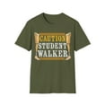 thumbnail image 1 of Caution Student Walker Prosthetic Legs Novelty Apparel Unisex T-Shirt, 1 of 4
