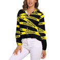 thumbnail image 1 of Caution Tape Long Sleeve Blouse Woman Streetwear Casual Shirts Summer Oversize Woman Streetwear Clothing Birthday Present, 1 of 7