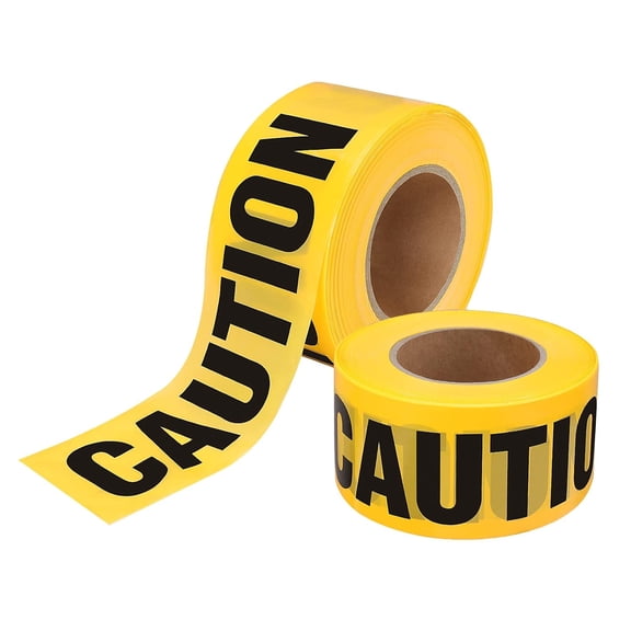 Caution Tape Roll, 3 in X 1000 ft Do Not Enter Barricade Tape, Yellow Warning Safety Tape with Bold Black Print for Danger Hazardous Areas (2 Pack)