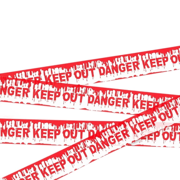 Caution Tape Roll Spooky Blood Drip Print 20 Feet Long Halloween Party Decorations for Outdoor Yard Haunted House Entry Prop