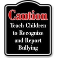thumbnail image 1 of Caution Teach Safe Playground Behavior Red BLACK Aluminum Composite Sign, 8.5"x10", 1 of 2