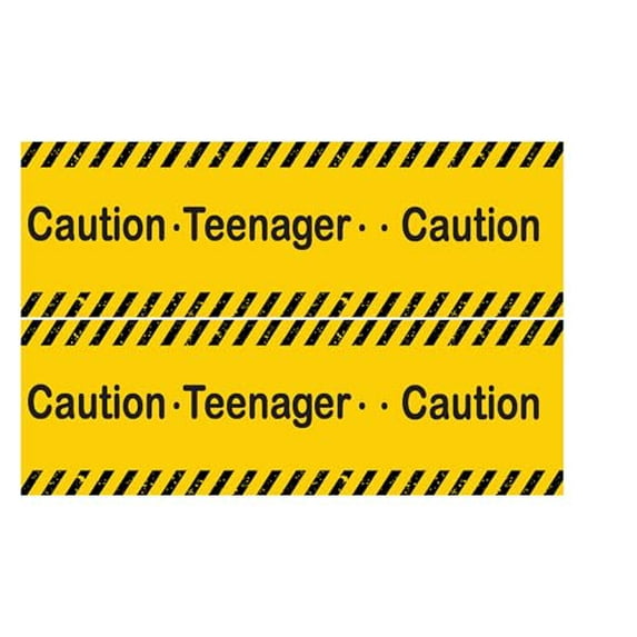 Caution Teenage Caution Tape Edible Cake Topper Icing Image Border Strips