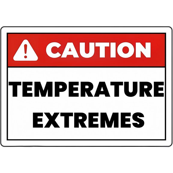 Caution Temperature Extremes Vintage Tin Sign 12 x 8 Inches - Decorative for Cafe, Home, Living Room, Bedroom, Kitchen, Garden, Garage, Bar, Pub