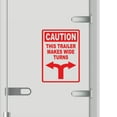 thumbnail image 1 of Caution This Trailer Makes Wide Turns Vinyl Decal Sticker - Many Colors & Sizes - Wide Turn Sign Truck Safety Markings for Dry Van and Reefer Trailers - Truck Decals & Markings (10" x 14", Red), 1 of 8