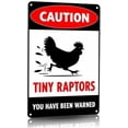 Mini Raptor Signs Caution Tiny Raptors Sign Aluminum Chicken Coop Signs for Farm Kitchen ...