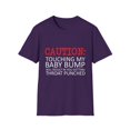 thumbnail image 1 of Caution Touching My Baby Bump | Pregnancy | Maternity | Family Reunion | Pregnancy Top | Funny Mom Unisex Softstyle T-Shirt, 1 of 4