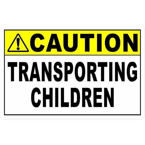 Caution Transporting Children Warning Sign, Durable Metal Sign, 8x12 Inch, School Bus Daycare Vehicle Use, Child Transport Safety Alert