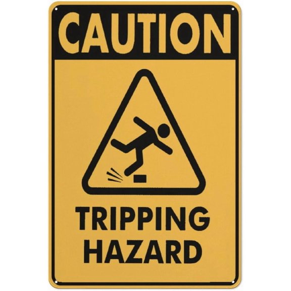 Caution Tripping Hazard Sign For House 8"x12" Yard Sign, Premium Aluminum, Sun-Proof, Rust-Free