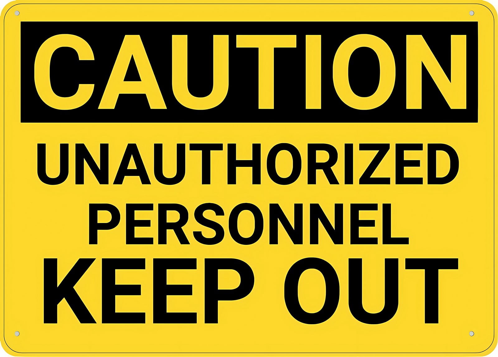 Caution Unauthorized Personnel Keep Out Aluminum Sign 12 x 8 Inches ...