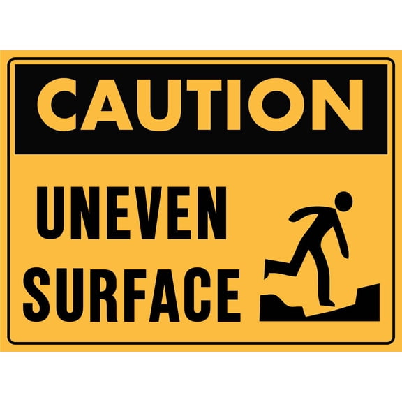 Caution Uneven Surface Metal Sign Caution Danger Safety Security Warning Notice Signs Size: 8 x 12 inch