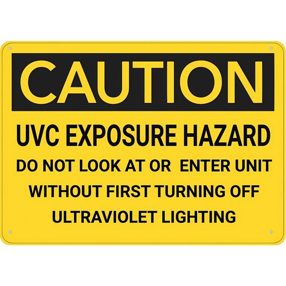 Caution Uvc Exposure Hazard Sign - 12×8 Inches, Rust-Free Aluminum UV-Printed, 4 Pre-Drilled Holes Weatherproof Business Decor