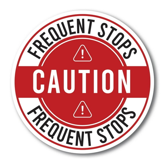 Caution Vehicle Makes Frequent Stops Magnet Decal, 5 Inch, Automotive Magnet
