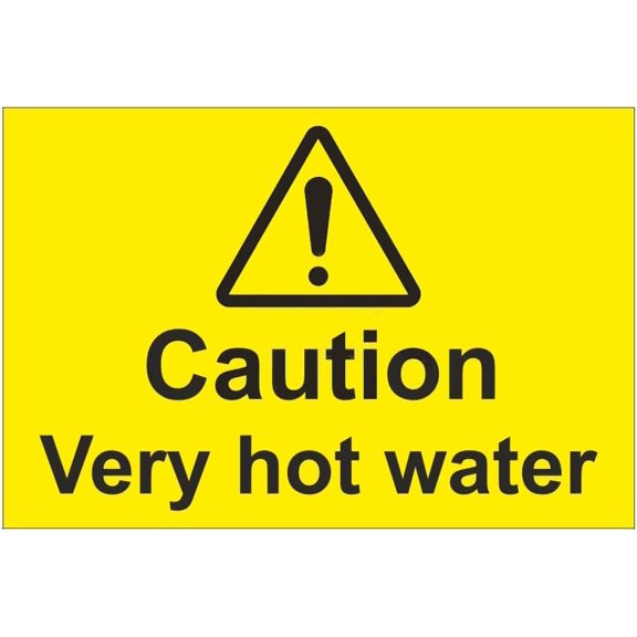 Caution Very Hot Water Sign - Landscape Toilet & Washroom Signs, Caution Signs Metal Sign Danger Warning Notice Safety Tin Sign 8x12 Inch
