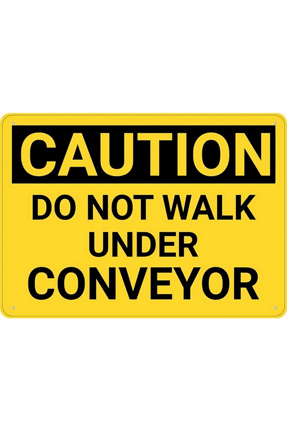 Caution Do Not Walk Under Conveyor Sign 12 x 8 Inches - UV Printed Aluminum, Weatherproof Security Sign, Fits Home, Business, Outdoor Indoor Factory, Warehouse