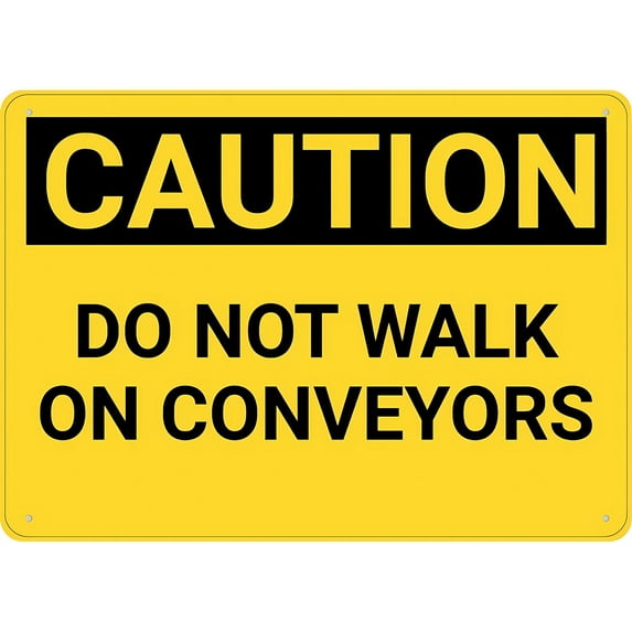 Caution Do Not Walk On Conveyors Rust-Free Aluminum Sign 12 x 8 Inches ...