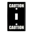 thumbnail image 1 of Caution Warning Plastic Wall Decor Toggle Light Switch Plate Cover, 1 of 3