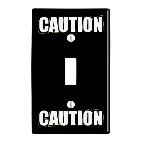 Caution Warning Plastic Wall Decor Toggle Light Switch Plate Cover
