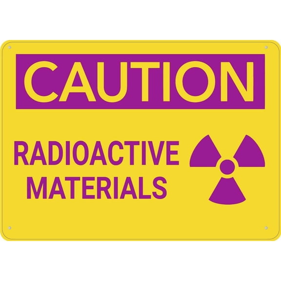Caution Warning Radioactive Materials Sign Warning Tin Sign Home Kitchen Farm Garden Garage Wall Decor 12X8Inch