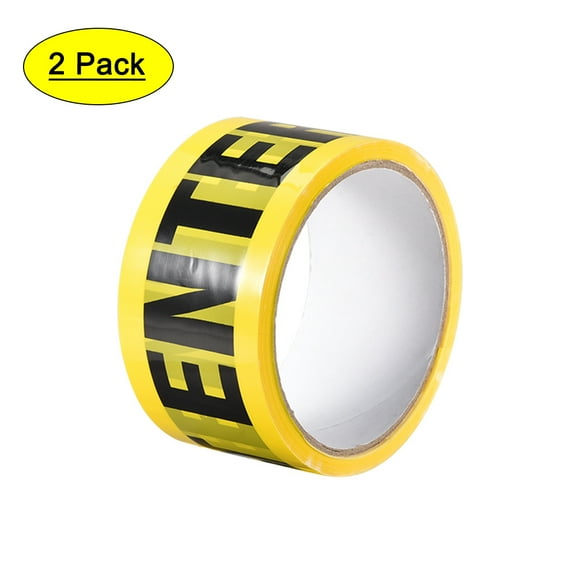 Caution Warning Stripe Sticker Adhesive Tape Bold DO NOT ENTER Marking, 82 Ft x 2 Inch(LxW), Yellow Black 2pcs