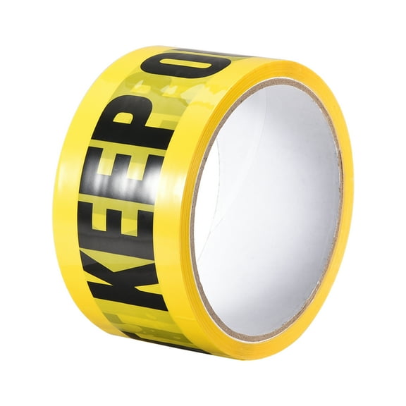 Caution Warning Stripe Sticker Adhesive Tape Bold KEEP OUT Marking, 82 Ft x 2 Inch(LxW), Yellow Black