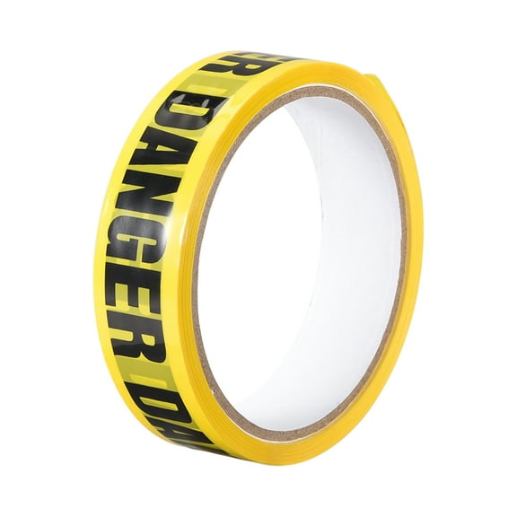 Caution Warning Stripe Sticker Adhesive Tape DANGER Marking, 82 Ft x 1 Inch(LxW), Yellow Black for Wet Floor Caution