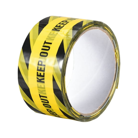 Caution Warning Stripe Sticker Adhesive Tape KEEP OUT Marking, 82 Ft x 2 Inch(LxW), Yellow Black