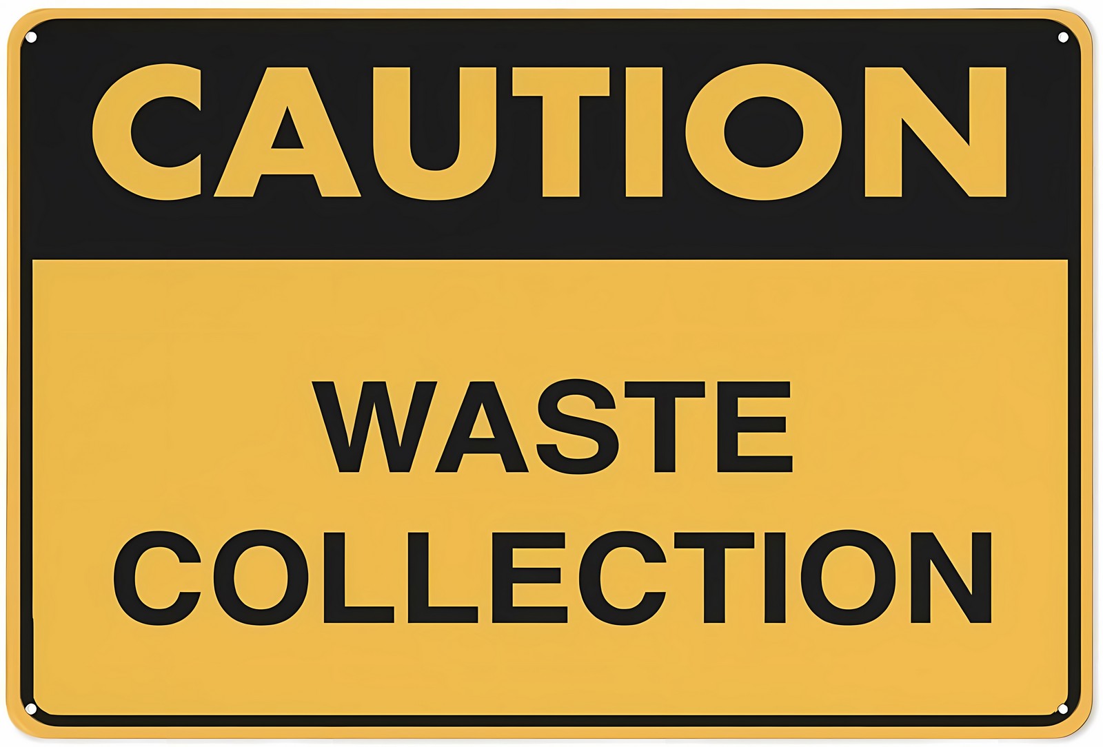 Caution Waste Collection Metal Aluminum Sign 12 x 8 Inches - Pre ...