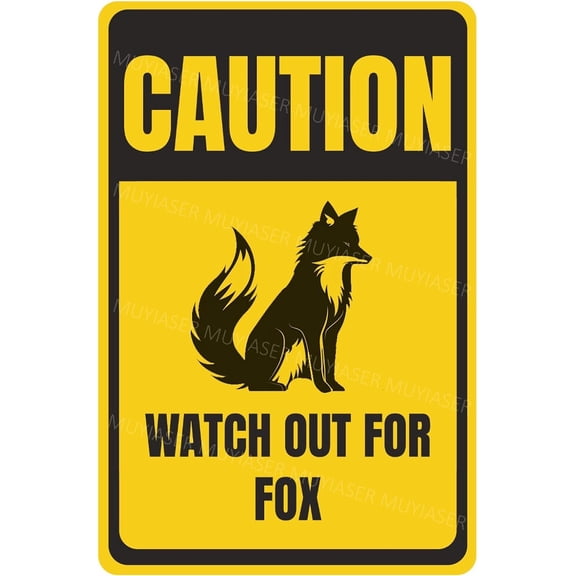 Caution Watch Out For Fox Sign You Have Been Warned Aluminum Metal Tin Signs Door Sign Warning Sign For Zoo Fence Gate Yard Home Wall Decor 8x12 Inch