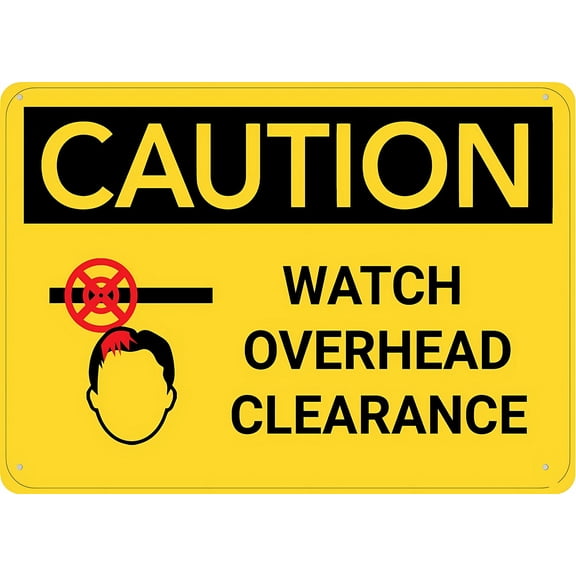 Caution Watch Overhead Clearance Sign for Home 8"x12" Rust Free Aluminum - UV Ink Printing Durable Weatherproof Up To 7 Years, Outdoor Use
