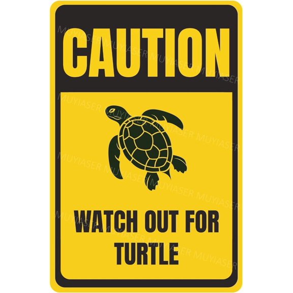 Caution Watch Out For Turtle Sign You Have Been Warned Aluminum Metal Tin Signs Door Sign Warning Sign For Zoo Fence Gate Yard Home Wall Decor 8x12 Inch