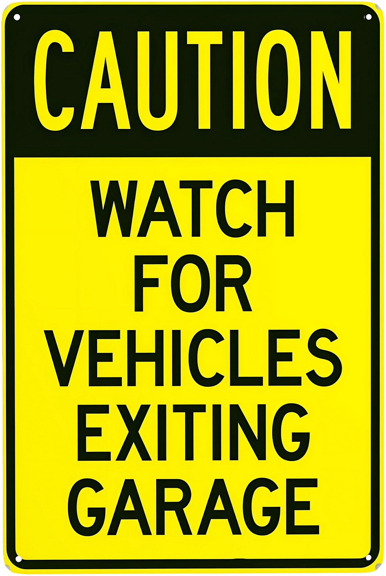 Caution Watch for Vehicles Exiting Garage Sign - 8"x12" Tin Parking ...