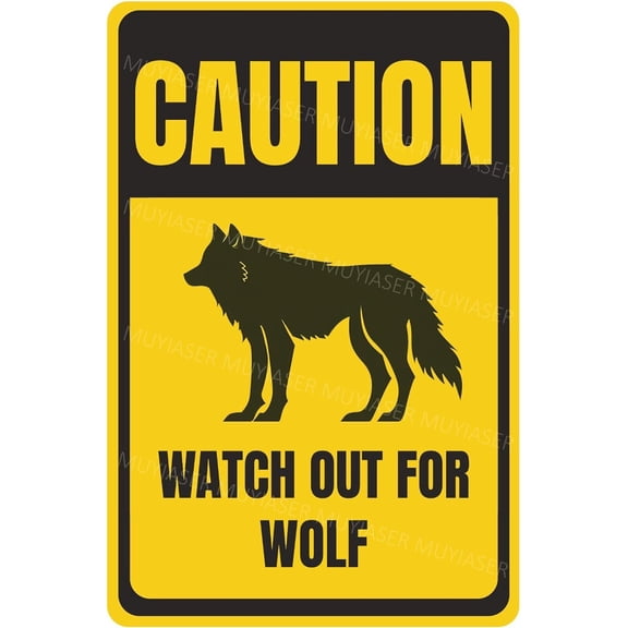 Caution Watch Out For Wolf Sign You Have Been Warned Aluminum Metal Tin Signs Door Sign Warning Sign For Zoo Fence Gate Yard Home Wall Decor 8x12 Inch
