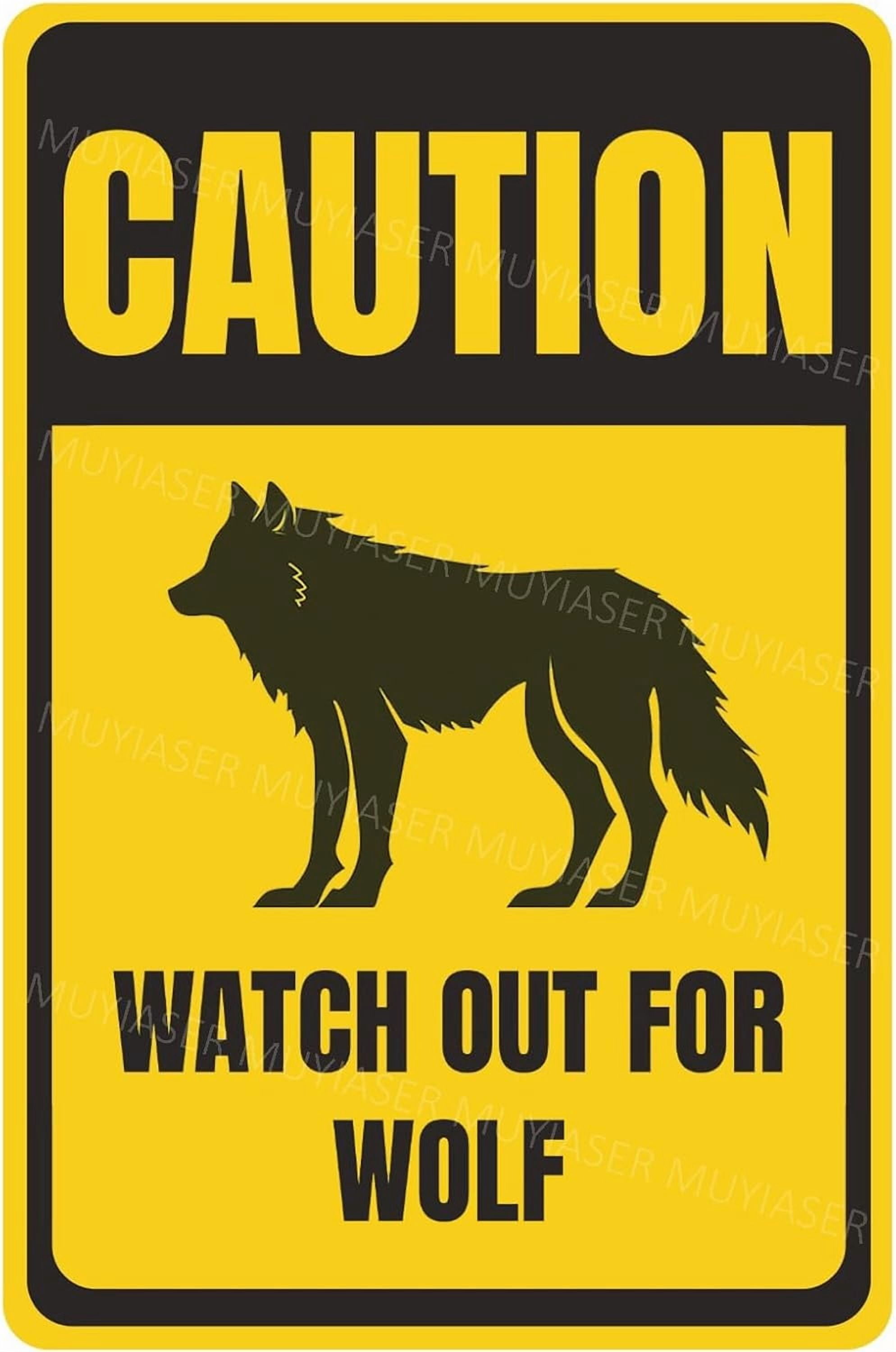 Caution Watch Out For Wolf Sign You Have Been Warned Aluminum Metal Tin ...