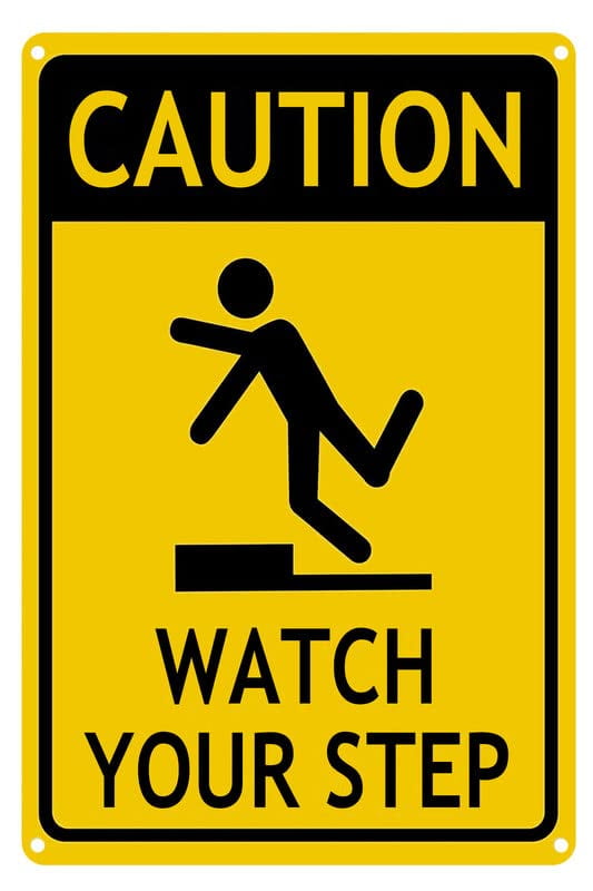 Caution Watch Your Step Sign, Safety Sign, Rust Free-Uv Protected And ...