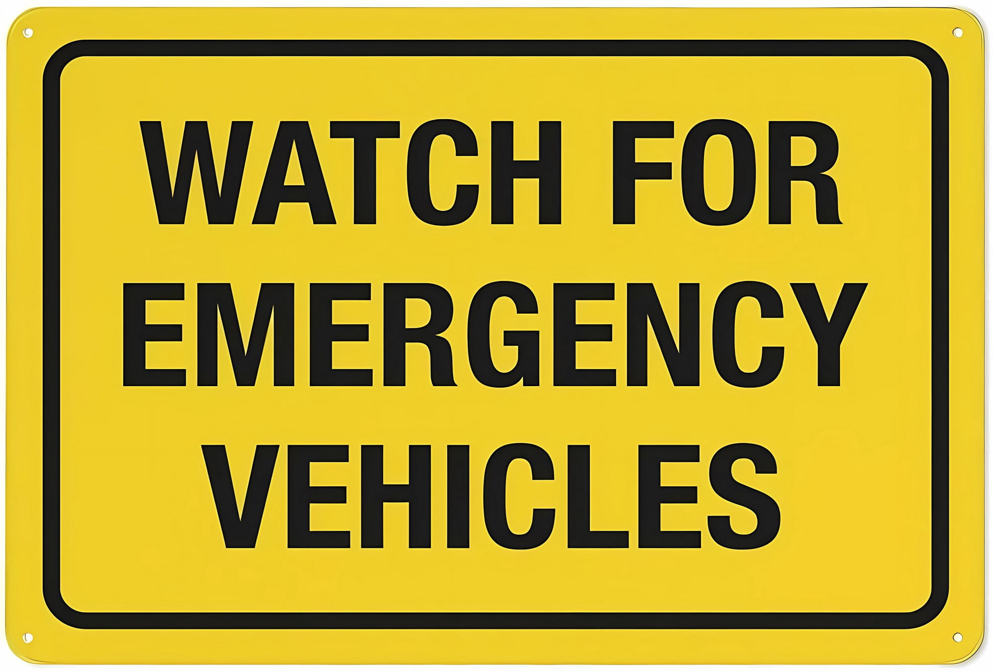 Caution Watch for Emergency Vehicles Sign 8"x12" - Home Kitchen Farm ...