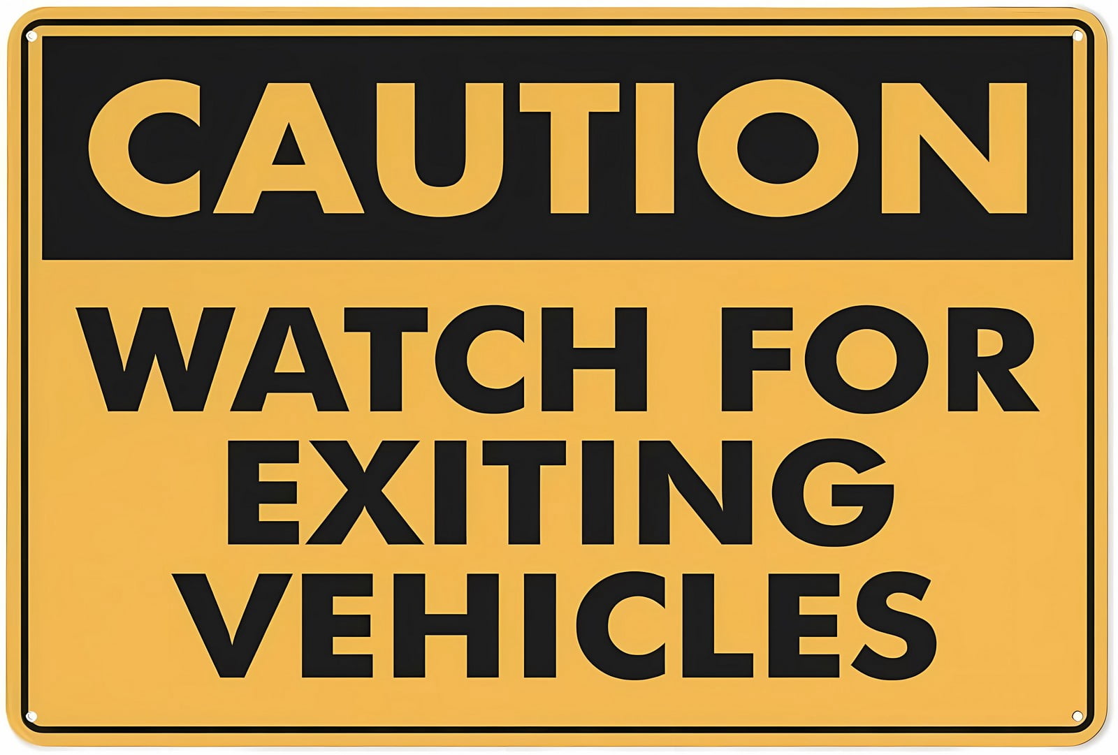 Caution Watch for Exiting Vehicles Sign 12 x 8 Inches - Grade ...