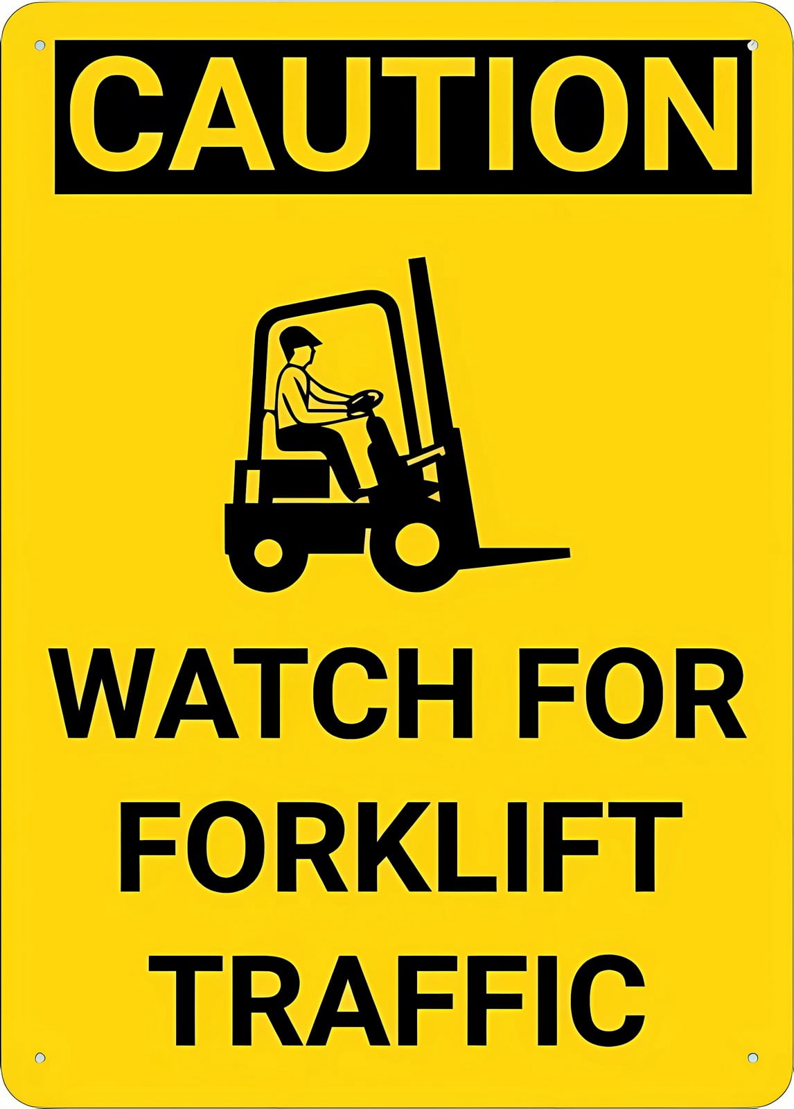 Caution Watch for Forklift Traffic Vertical Graphic Wall Sign 12 x 8 ...