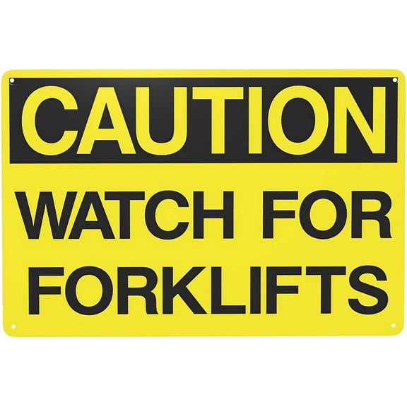 Caution Watch for Forklifts Sign - 8"x12" Tin Metal Warning Vintage Wall Decor for Home Farm Bar Coffee Shop Club