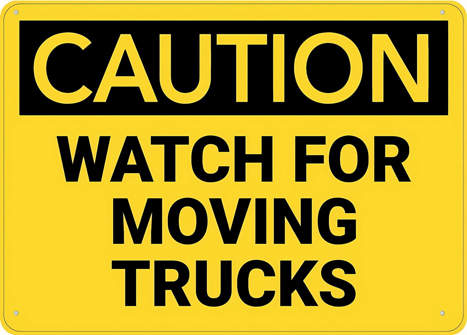 Caution Watch for Moving Trucks Rust-Free Aluminum Sign 12 x 8 Inches ...