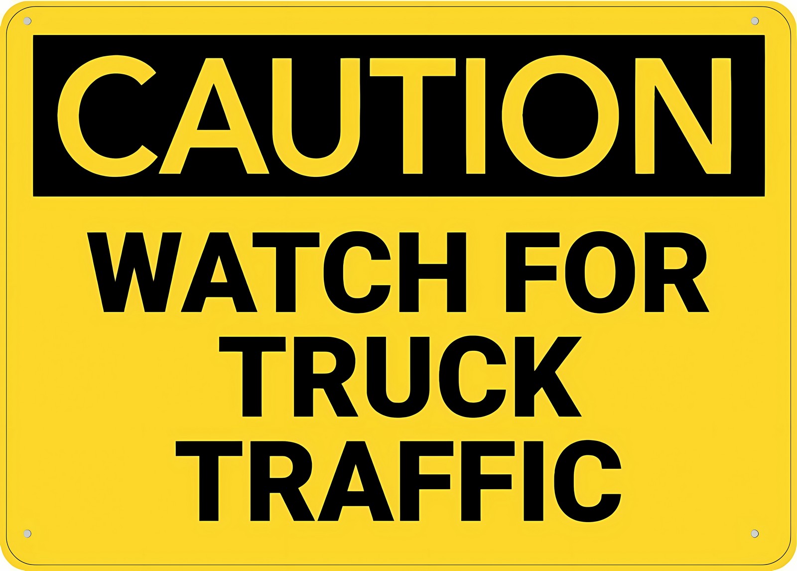 Caution Watch for Truck Traffic Sign 12 x 8 Inches - UV Printed ...