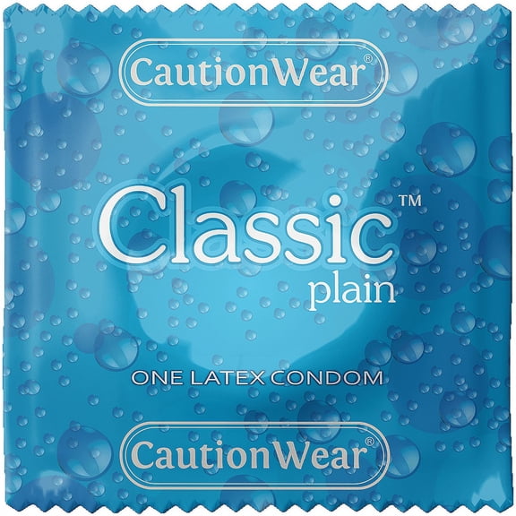 Caution Wear Classic Condoms, 50 Count + 2 FREE Personal Lubricant Samples