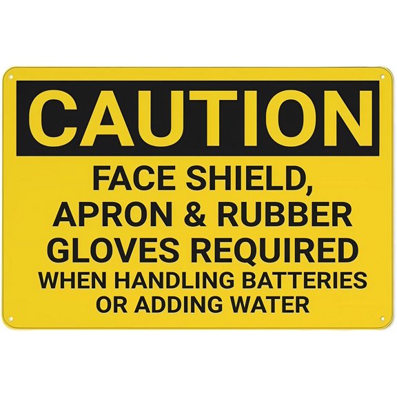 Caution Wear Face Shield/Safety Glasses Grinder Sign - 12×8 Inches, Aluminum Metal Tin Warning Plate, Safety Restriction Alert Decor