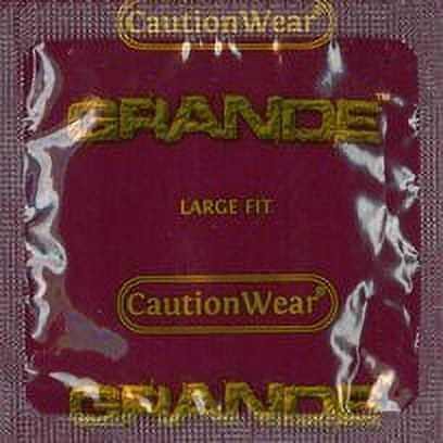 Caution Wear Grande + Silver Lunamax Pocket Case, Large Sized Lubricated Latex Condoms-24 Count
