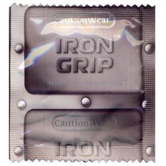 Caution Wear Iron Grip Snug Fitting Lubricated Latex Condoms (Pack of 12)