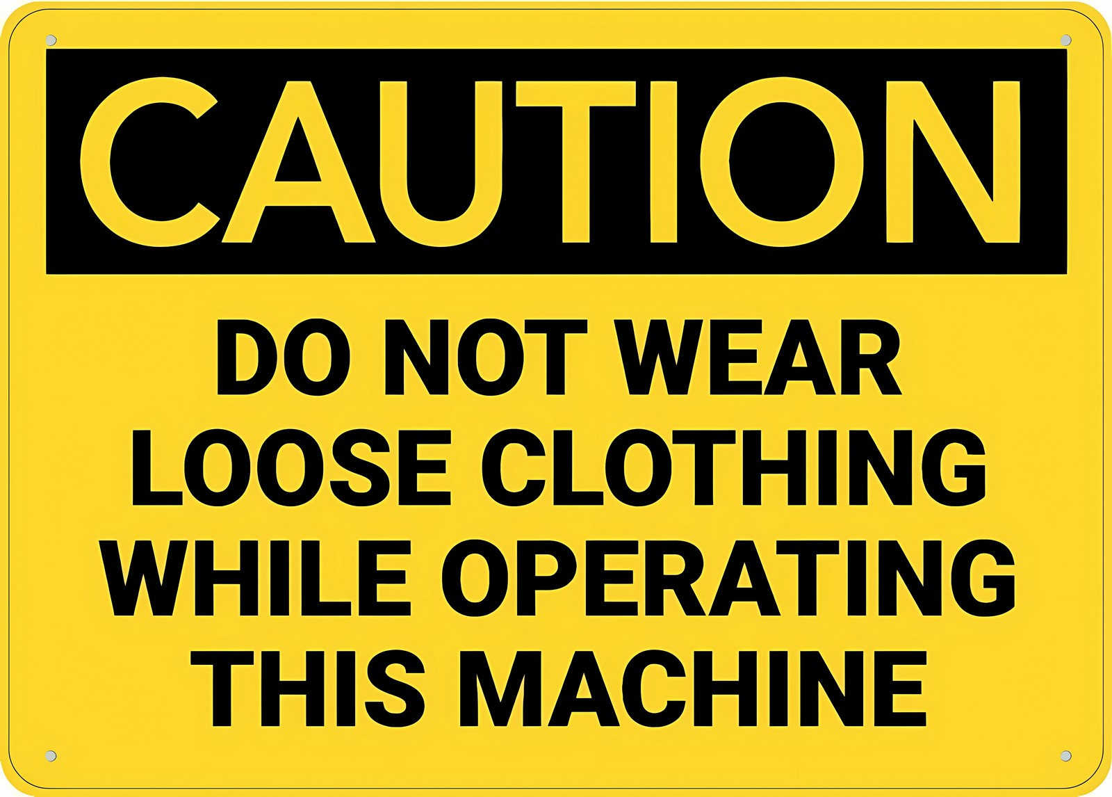 Do Not Pull String Sign Caution Do Not Wear Loose Clothing While Operating Metal Sign 12 x 8 ...