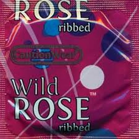 Caution Wear Wild Rose Ribbed Lubricated Condoms (100 Condoms)