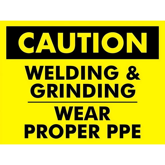 Caution Welding & Grinding Sign - 8"x12" Rust Free Aluminum Metal Sign, Indoor Outdoor Use for Fence Yard