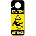 thumbnail image 1 of Caution Wet Floor Plastic Door Knob Hanger Sign, 1 of 1