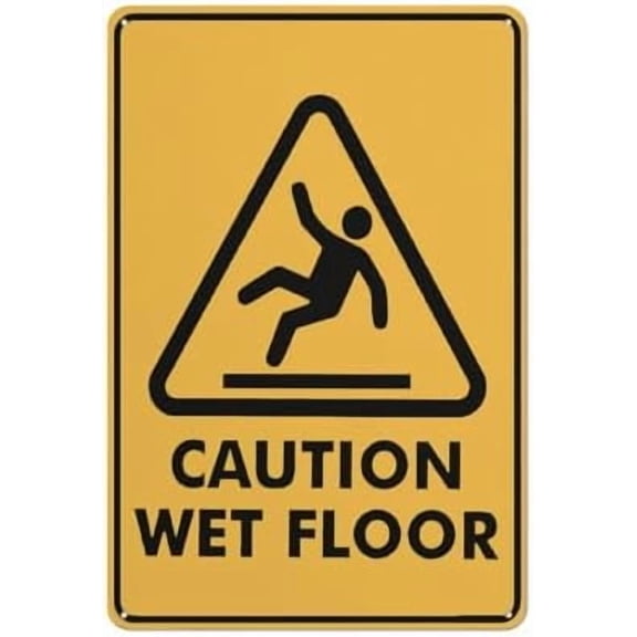 Caution Wet Floor Red Sign Outdoor Signs Aluminum 12X8 Inch Uv Ink Printed For House And Business